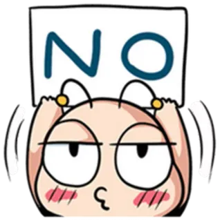 😑 NO kartun, tidak, ilustrasi, karakter whatsapp sticker