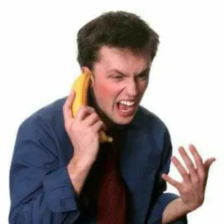 🤬 banana, telefono, arrabbiato, uomo, urlare, frutta telegram sticker