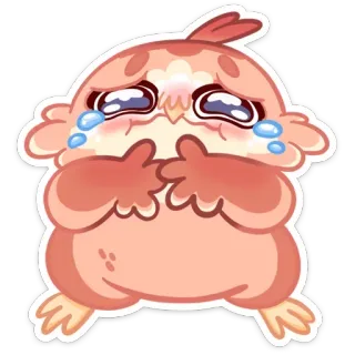 😭 cute, sad, crying, bird, kawaii, emotional telegram sticker