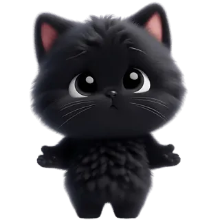 🤷‍♀ gato, gato preto, fofo, adorável, fofinho, animal whatsapp sticker