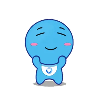 🤗 Cartone animato, Carino, Blu, Personaggio, Kawaii, Adesivo telegram sticker