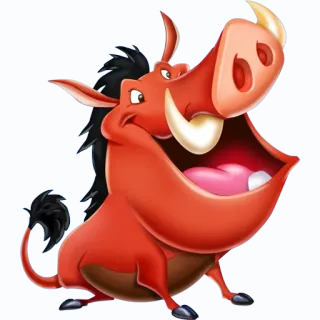 😂 Pumbaa The Lion King Desenho animado, Javali africano, Disney, Animal, Amigo, Fofo telegram sticker