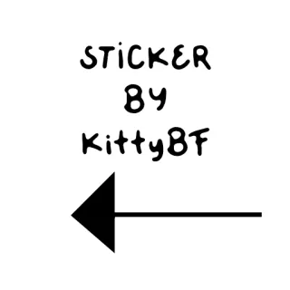 ⚠️ STICKER BY KittyBF sticker, KittyBF, flecha, izquierda, dibujos animados telegram sticker