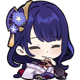 😄 Raiden Shogun Genshin Impact Anime, Video game, Genshin Impact, Raiden Shogun, Personagem, Fofo telegram sticker