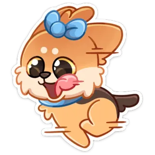 🏃‍♂️ anjing, lucu, anak anjing, kartun, hewan, berlari, kawaii whatsapp sticker