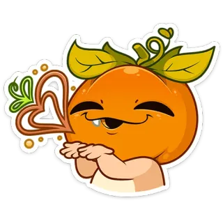 🎃 オレンジ, マンガ, フルーツ, 可愛い, ハート, 愛 telegram sticker
