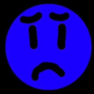 😩 sad, emoji, blue, emotion whatsapp sticker