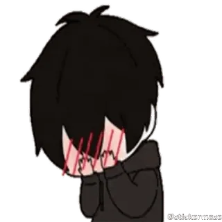 🥳 动漫, 脸红, 卡通, 可爱, 情绪化, 害羞 telegram sticker