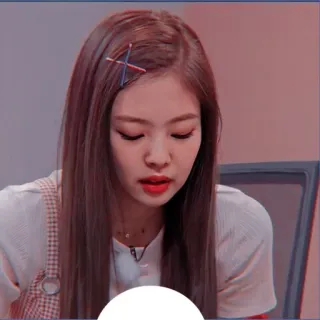 💧 Jennie Jennie Kim, K-pop, Zangeres, Idool, Haarspeld, Rode lippenstift telegram sticker