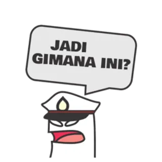 👮 JADI GIMANA INI? 만화, 경찰관, 질문, 인도네시아 telegram sticker
