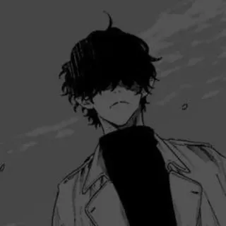 🖤 Anime, Mangá, Escuro, Monocromático, Menino telegram sticker