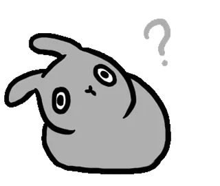 🐰 królik, znak zapytania, zmieszany, uroczy, szary telegram sticker