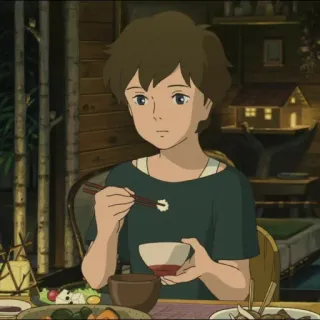 🗻 动漫, 吃, 筷子, 食物, 卡通, 肖像 telegram sticker