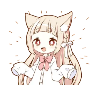 🤩 anime, catgirl, kawaii, cute, cartoon telegram sticker