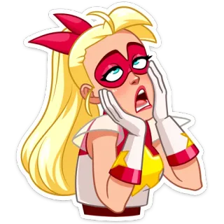 😩 super-herói, desenho animado, mulher, personagem, expressão, adesivo telegram sticker