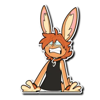 😱 Hase, Kaninchen, Cartoon, Tier, Figur, besorgt telegram sticker