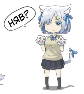 🐾 НЯВ? Anime, Catgirl, Sticker, Leuk telegram sticker