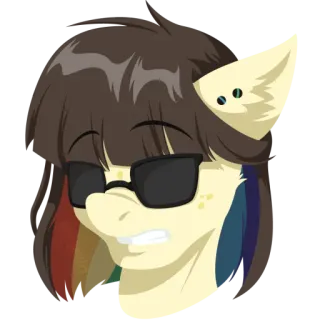 😎 poni, kartun, karakter, kacamata hitam, anime, imut, binatang telegram sticker