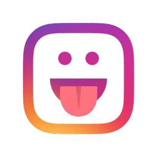 😛 instagram, logo, emoji, stiker, media sosial telegram sticker