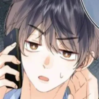 👌 Stile anime, Manga, Cartone animato, Uomo, Telefono, Espressione facciale telegram sticker