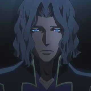 ⛓ Alucard Castlevania Аниме, Вампир, Серьезный, Голубые Глаза, Тёмный telegram sticker