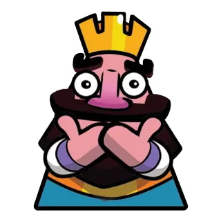 🙊 King Clash Royale クラッシュ・ロワイヤル, キング, エモート, ビデオゲーム, クラウン, いいね telegram sticker