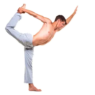 🧘‍♂️ Йога, Мужчина, Фитнес, Поза, Упражнение, Поза танцора, Баланс telegram sticker
