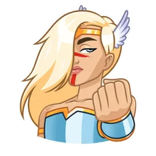 👊 valquíria, mulher, loira, asas, guerreira, lutadora telegram sticker