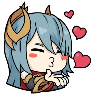 😘 Desenho animado, Fofo, Corações, Beijo, Afetuoso, Amor telegram sticker