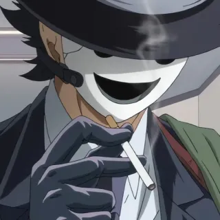 🚬 anime, smoking, mask, character, hat telegram sticker