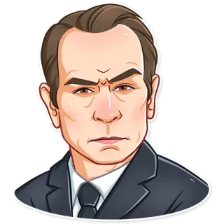 🤨 homme, costume, sérieux, portrait, dessin animé telegram sticker