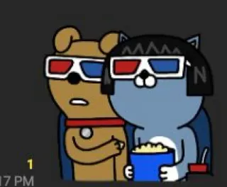 😮‍💨 chien, chat, film, 3D, popcorn, animaux, dessin animé, regarder whatsapp sticker