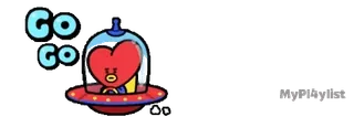 🔹 Tata Go Go BT21, Tata, alien, cute, sticker whatsapp sticker