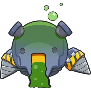 🤮 personnage, robot, monstre, slime, vert, dessin animé, machine telegram sticker