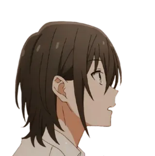 😦 Anime, Charakter, braune Haare, Porträt telegram sticker