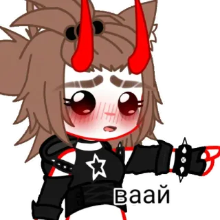 🚬 Ваай anime, gacha, girl, cute, devil telegram sticker