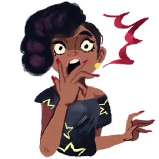 😧 choquée, femme, dessin animé, peur, surprise, émotion telegram sticker