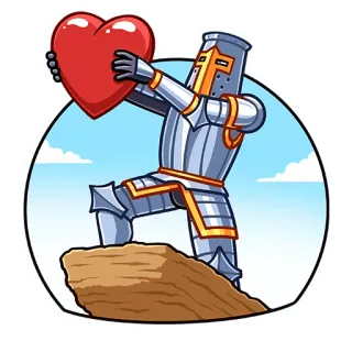 ❤️ knight, armor, heart, cartoon, medieval telegram sticker