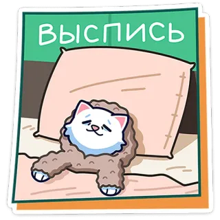 🐾 Выспись dormir, gato, almohada, lindo, dibujos animados, descanso, dormilón whatsapp sticker