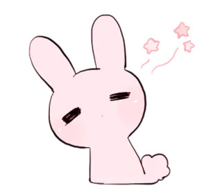 😪 coelho, animal, sonolento, fofo, rosa, estrelas, kawaii, adesivo telegram sticker