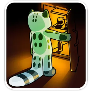 🍔 cartoon, animal, refrigerator, food, drink, night telegram sticker