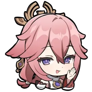 😉 Yae Miko Genshin Impact Anime, Spiel, Genshin Impact, Yae Miko whatsapp sticker