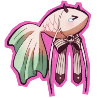 😍 fish, cute, sticker, anime, mascot, cartoon whatsapp sticker