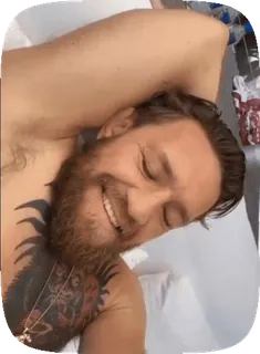 😌 Conor McGregor mma, zawodnik, mężczyzna, tatuaż, szczęśliwy telegram sticker