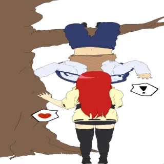 😘 Anime, Desenho animado, Garota, Árvore, Amor whatsapp sticker