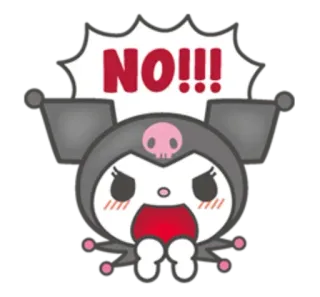 ❌ Kuromi NO!!! Cartoon, Anime, Boos, Schattig, Nee telegram sticker