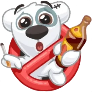 ❌ prohibido fumar, sin alcohol, prohibición, advertencia, salud, dibujos animados telegram sticker