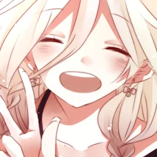 😄 アニメ, 女の子, かわいい, 平和, 漫画, 笑顔, 幸せ telegram sticker