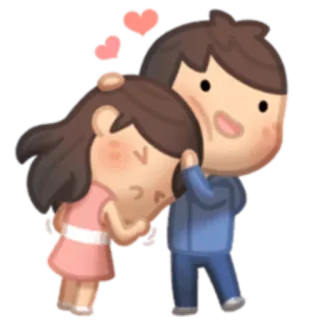 😆 liefde, koppel, schattig, relatie, knuffel, cartoon telegram sticker