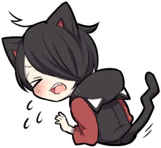 😫 고양이, 애니메이션, 치비, 귀여운, 만화, 고양이과, 카와이 telegram sticker